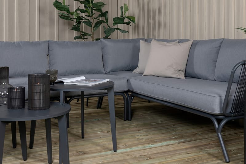 Roxo Hjørneloungegruppe med Puter - Svart - Hagemøbler - Loungemøbler - Loungesett