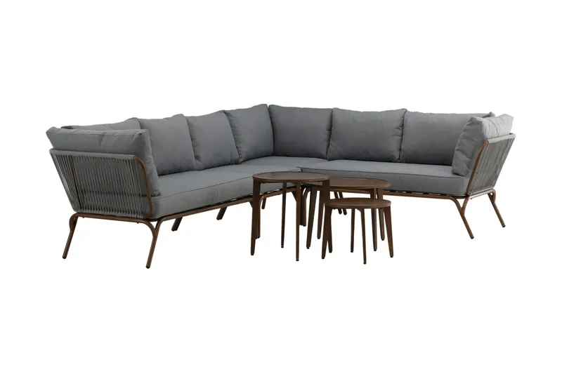 Roxo Hjørnesofa Brun - Venture Home - Hagemøbler - Loungemøbler - Loungesett