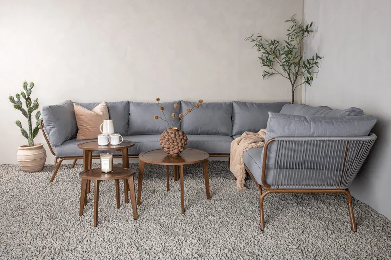Roxo Hjørnesofa Brun - Venture Home - Hagemøbler - Loungemøbler - Loungesett