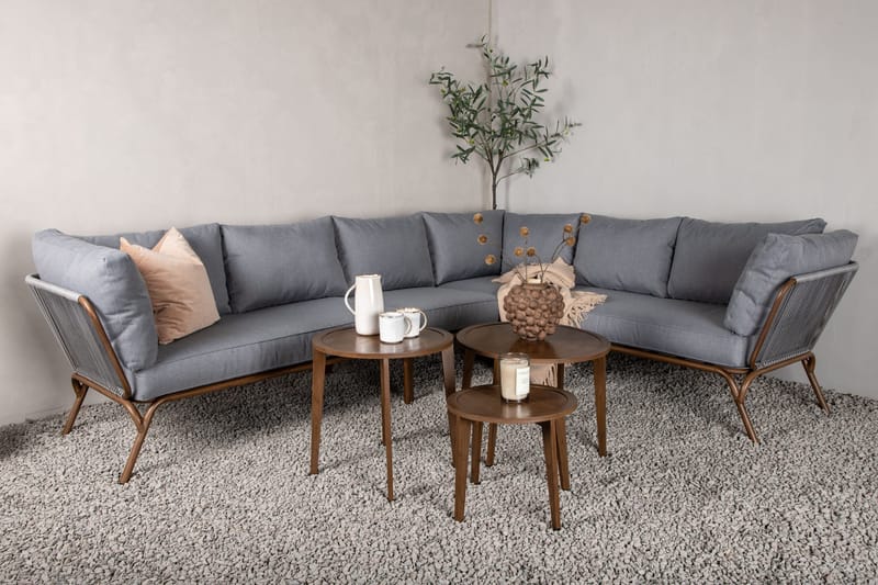 Roxo Hjørnesofa Brun - Venture Home - Hagemøbler - Loungemøbler - Loungesett