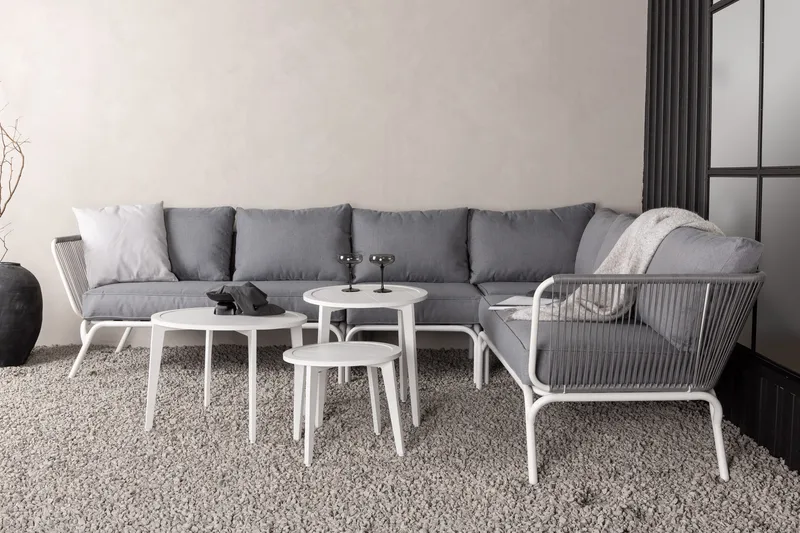 Roxo hjørnesofa hvit - Venture Home - Hagemøbler - Loungemøbler - Loungesett