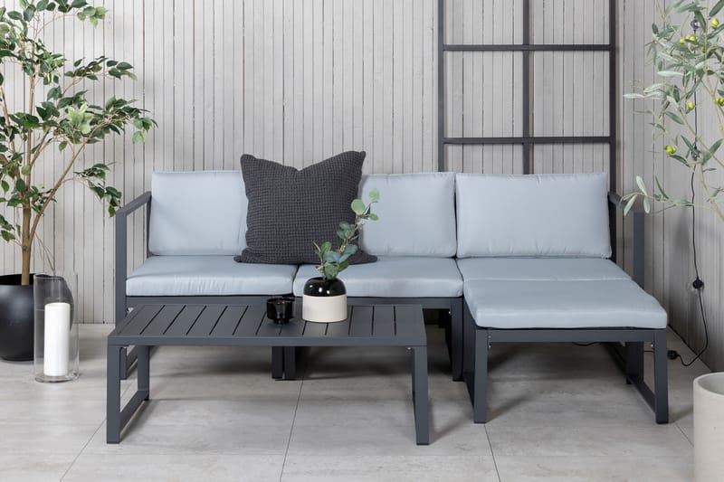 Salvador Loungegruppe Grå/Svart - Venture Home - Verandamøbler - Sofagruppe utendørs - Loungesett