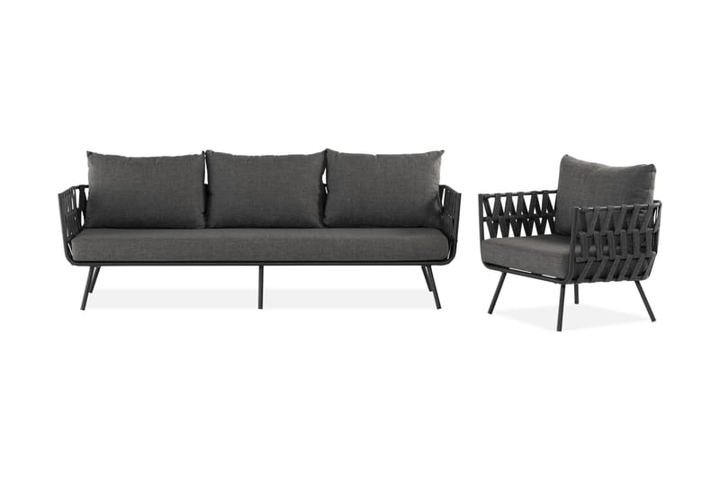 Sandina Sofagruppe 4-seters - Tau/Svart/Grå - Hage - Utemiljø - Veranda & terrasse - Verandamøbler
