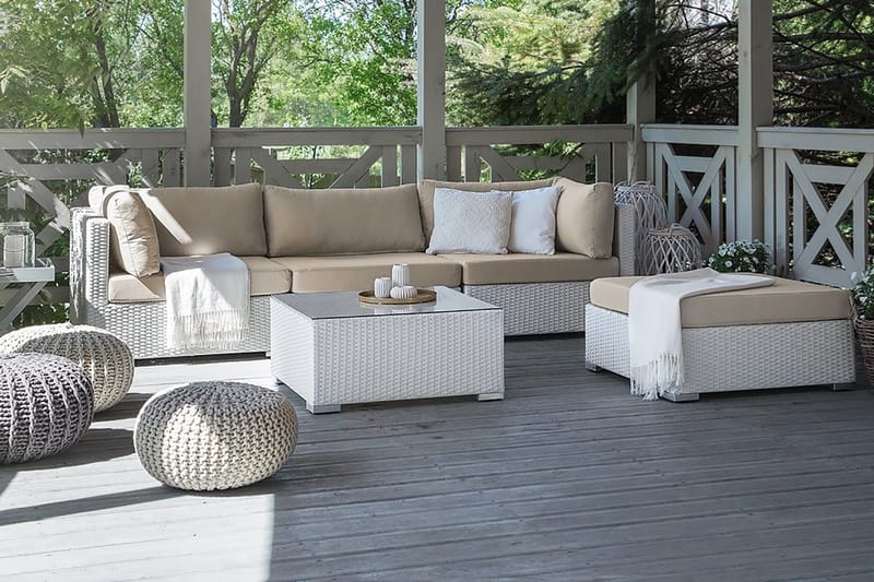 Sano Ii Loungegruppe 245 cm - Hvit - Verandamøbler - Sofagruppe utendørs - Loungesett
