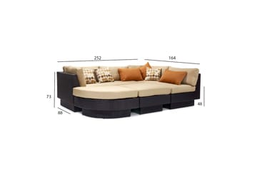 Sengesett STELLA med beige puterfarge: mørkebrun - Hagemøbler - Loungemøbler - Loungesett