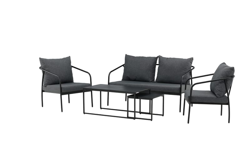 Sopot Loungegruppe 4-seters Svart - Venture Home - Verandamøbler - Sofagruppe utendørs - Loungesett