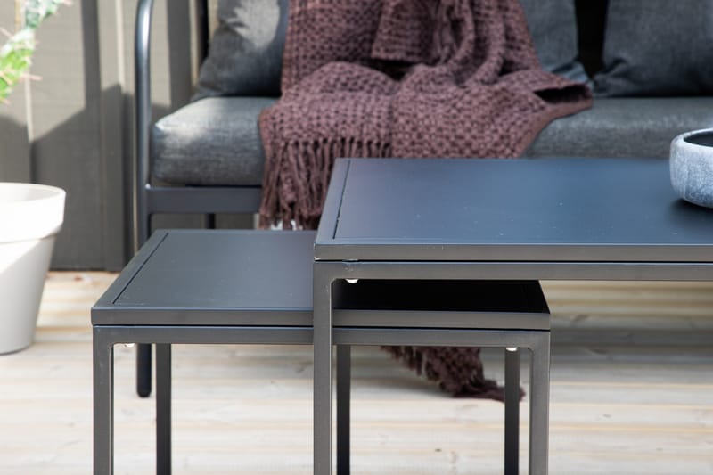 Sopot loungegruppe utendørs 4-seters - Svart - Hagemøbler - Loungemøbler - Loungesett