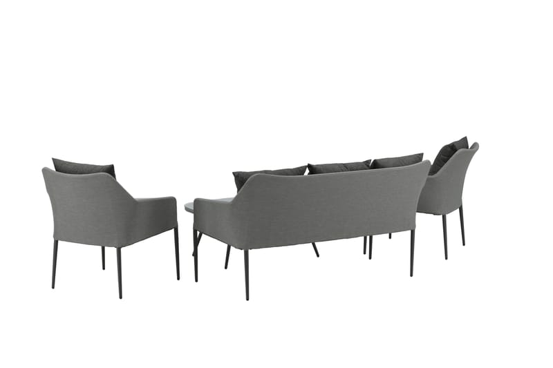 Spoga Loungegruppe 4-seter Svart/Grå - Venture Home - Verandamøbler - Sofagruppe utendørs - Loungesett