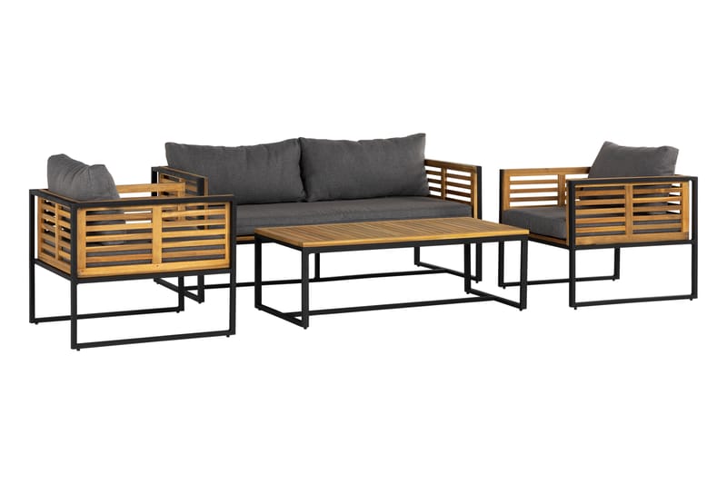 Tarruza Loungegruppe - Natur/Grå/Svart - Hagemøbler - Loungemøbler - Loungesett