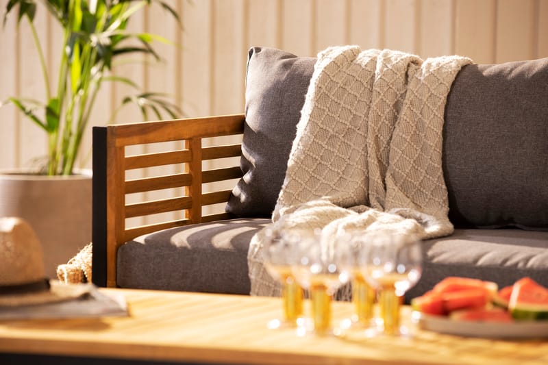 Tarruza Loungegruppe - Natur/Grå/Svart - Hagemøbler - Loungemøbler - Loungesett