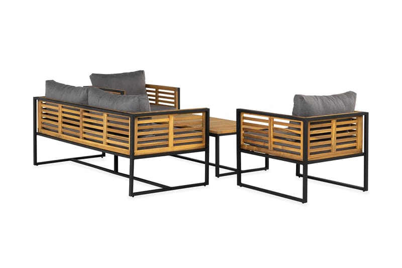 Tarruza Loungegruppe - Natur/Grå/Svart - Hagemøbler - Loungemøbler - Loungesett