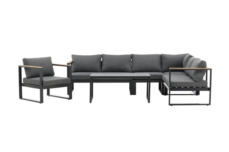 Texas Hjørnesofa Svart/Brun - Venture Home - Verandamøbler - Sofagruppe utendørs - Loungesett