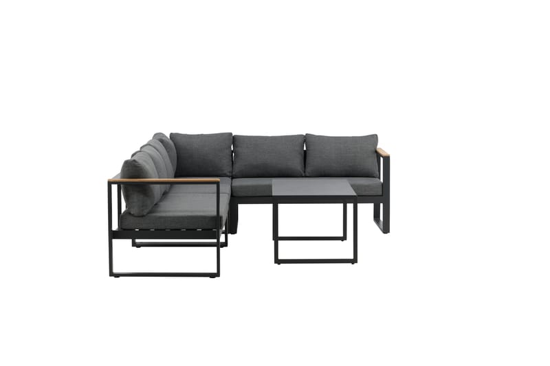 Texas Hjørnesofa - Svart/Brun - Hagemøbler - Loungemøbler - Loungesett