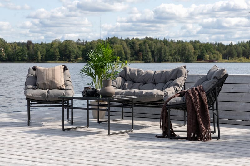 Tina Loungegruppe 4-seters - Svart - Hagemøbler - Loungemøbler - Loungesett