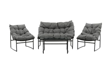 Tina Loungegruppe 4-seters - Svart - Hagemøbler - Loungemøbler - Loungesett
