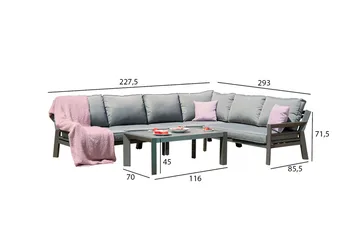 Tomson Hagesett Mørkegrå - Hagemøbler - Loungemøbler - Loungesett