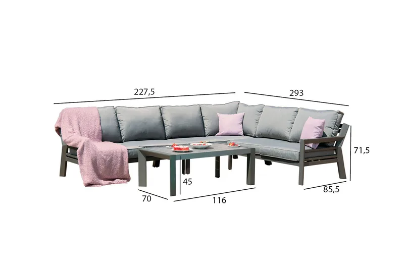 Tomson Hagesett Mørkegrå - Hagemøbler - Loungemøbler - Loungesett