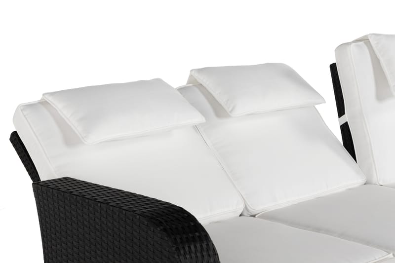 Tudera Sofagruppe med Oppbevaring - Svart/Hvit - Hagemøbler - Loungemøbler - Loungesett