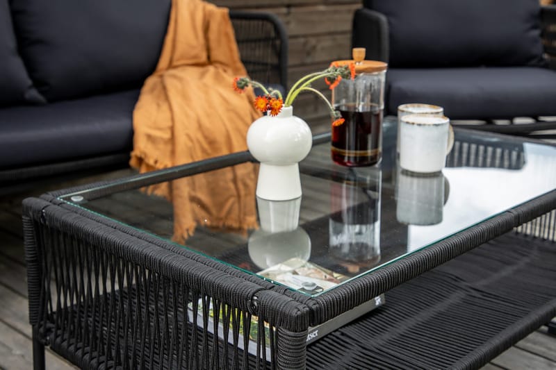 Utah loungegruppe utendørs 4-seters - Svart - Hagemøbler - Loungemøbler - Loungesett