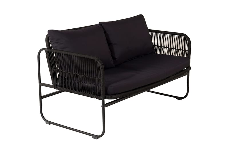 Utah loungegruppe utendørs 4-seters - Svart - Hagemøbler - Loungemøbler - Loungesett