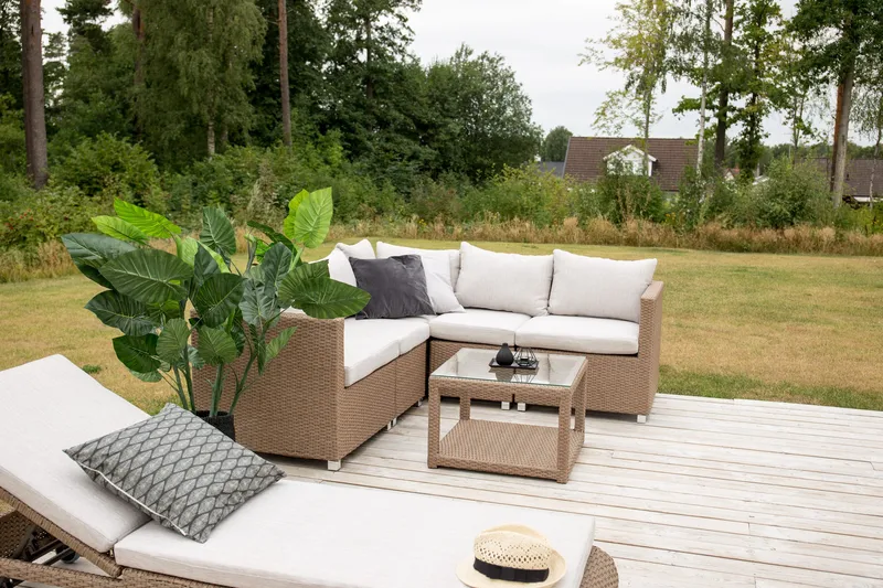 Vamos loungegruppe utendørs - Beige/natur - Hagemøbler - Loungemøbler - Loungesett