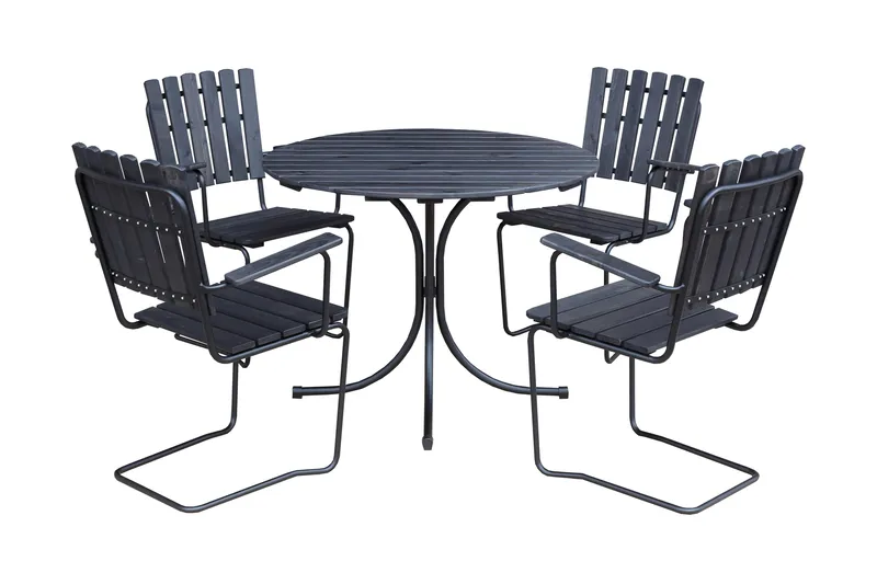 Vaxholm Spisegruppe Rund, Kaffesvart/Grå