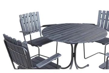 Vaxholm Spisegruppe Rund - Kaffesvart/Grå - Hagemøbler - Hagegruppe - Spisegrupper hage