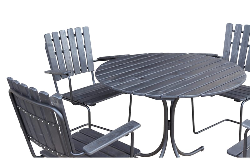 Vaxholm Spisegruppe Rund - Kaffesvart/Grå - Hagemøbler - Loungemøbler - Loungesett