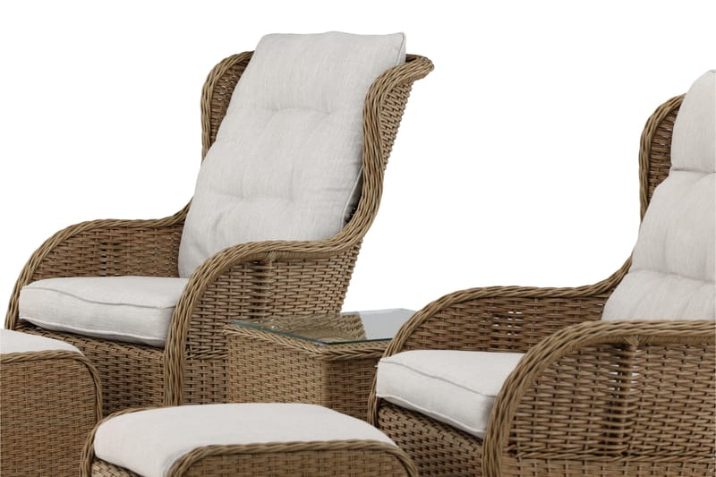 Vikelund Loungegruppe Brun/Natur/Beige - Venture Home - Verandamøbler - Sofagruppe utendørs - Loungesett