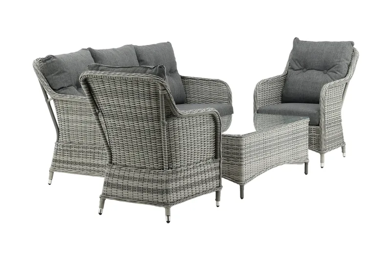Vikelund loungegruppe utendørs - Grå - Hagemøbler - Loungemøbler - Loungesett