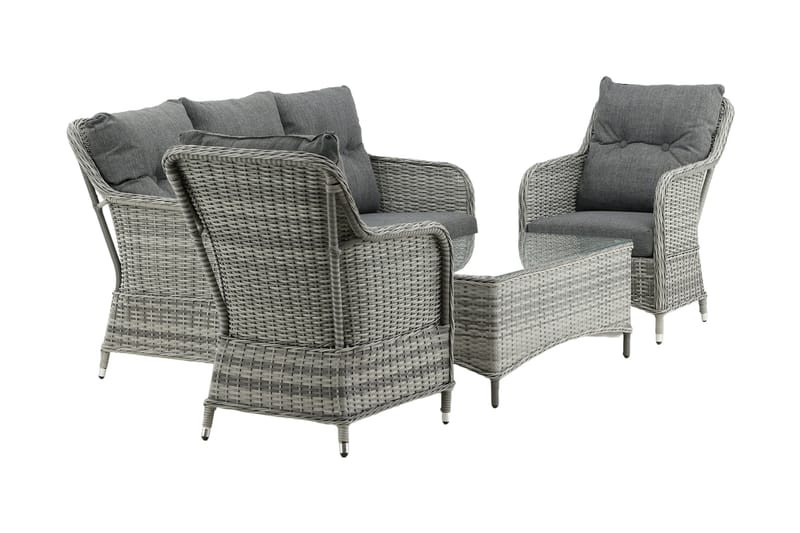 Vikelund loungegruppe utendørs - Grå - Hagemøbler - Loungemøbler - Loungesett