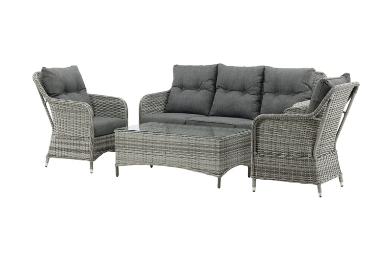 Vikelund loungegruppe utendørs - Grå - Hagemøbler - Loungemøbler - Loungesett