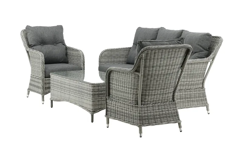 Vikelund loungegruppe utendørs - Grå - Hagemøbler - Loungemøbler - Loungesett