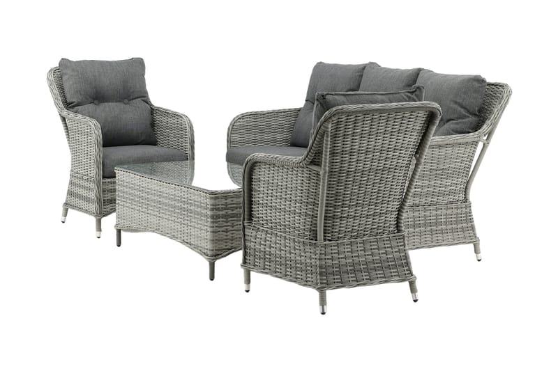 Vikelund loungegruppe utendørs - Grå - Hagemøbler - Loungemøbler - Loungesett