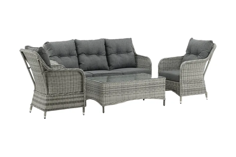 Vikelund loungegruppe utendørs - Grå - Hagemøbler - Loungemøbler - Loungesett
