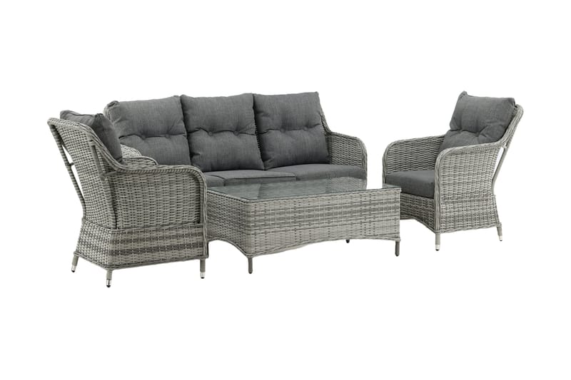 Vikelund loungegruppe utendørs - Grå - Hagemøbler - Loungemøbler - Loungesett