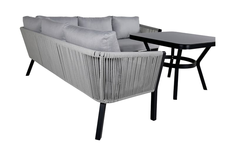 Virya Hjørneloungegruppe med Puter - Svart - Hagemøbler - Loungemøbler - Loungesett