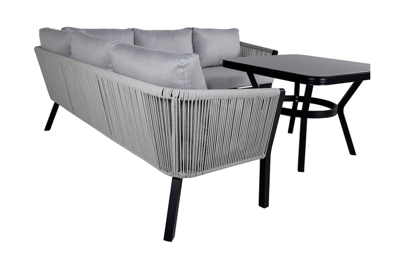Virya Hjørneloungegruppe med Puter Svart - Venture Home - Verandamøbler - Sofagruppe utendørs - Loungesett