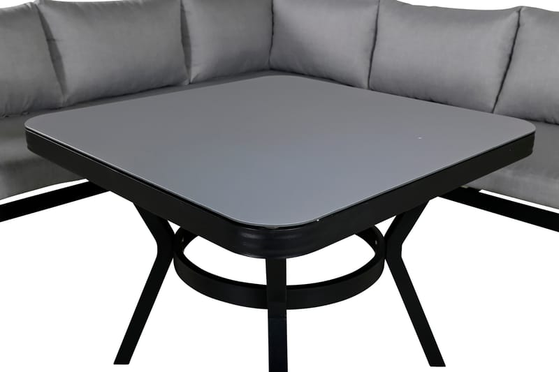 Virya Hjørneloungegruppe med Puter - Svart - Hagemøbler - Loungemøbler - Loungesett