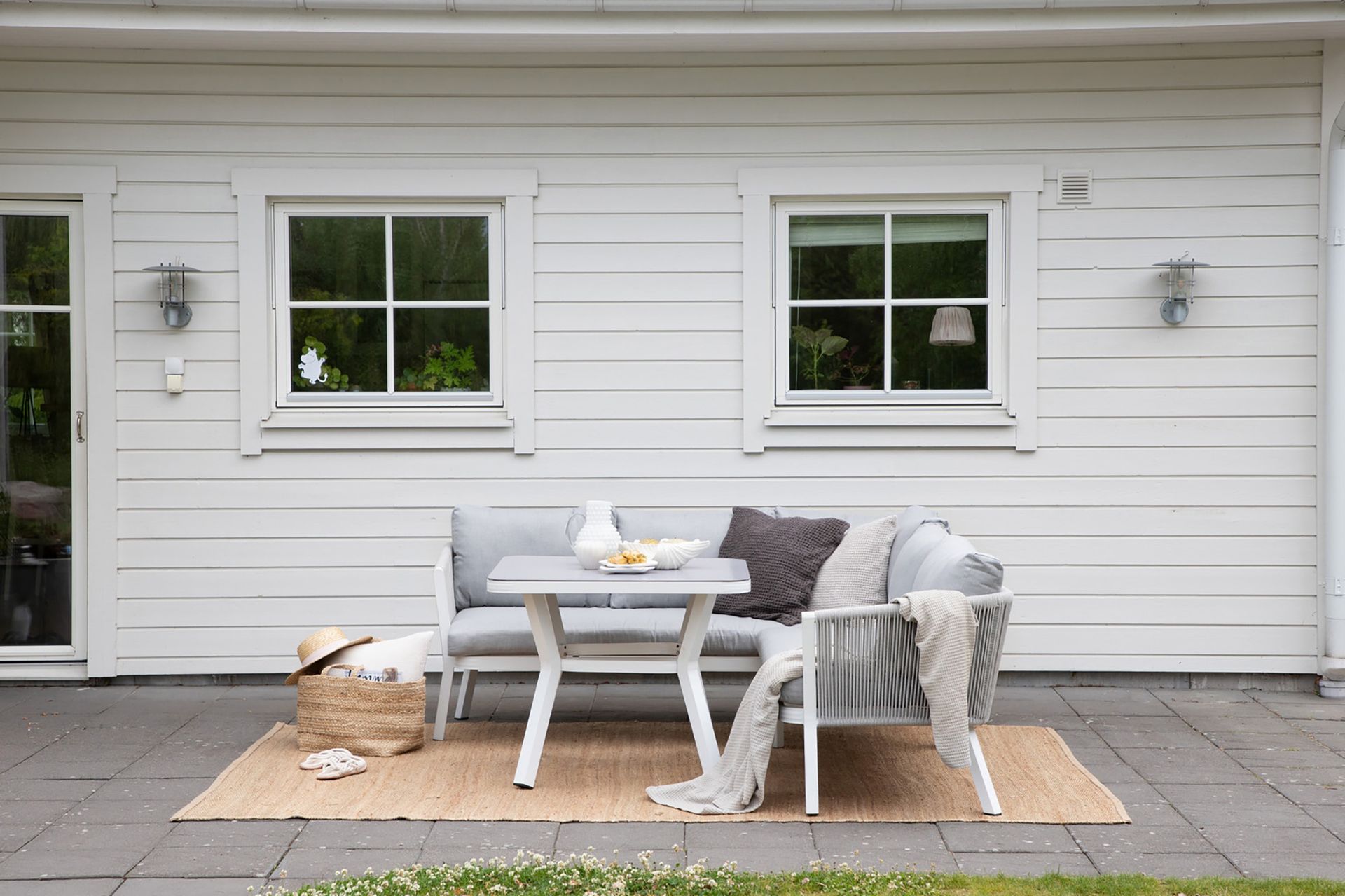 Virya Hjørneloungegruppe med Puter Grå - Venture Home - Hagemøbler - Loungemøbler - Loungesett