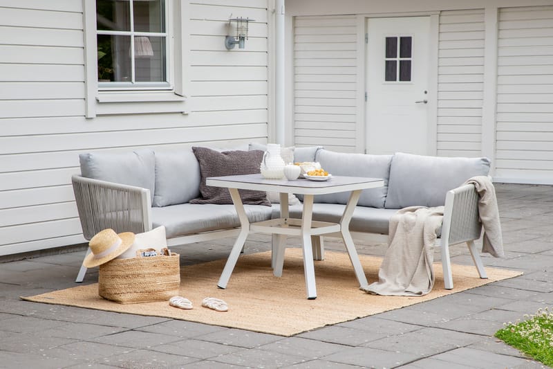 Virya Hjørneloungegruppe med Puter Grå - Venture Home - Verandamøbler - Sofagruppe utendørs - Loungesett