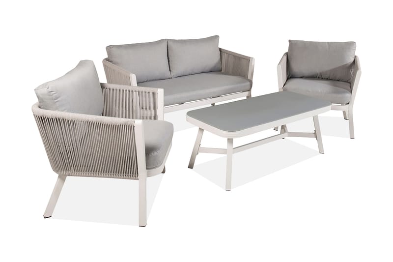 Virya Loungegruppe 4-seters Hvit - Venture Home - Verandamøbler - Sofagruppe utendørs - Loungesett