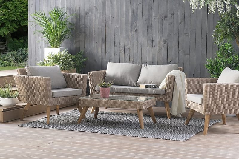 Vittoria Loungegruppe 91 cm - Brun - Verandamøbler - Sofagruppe utendørs - Loungesett