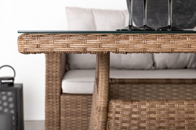 Watford Hjørnesofa med Bord Brun/Natur - Venture Home - Verandamøbler - Sofagruppe utendørs - Loungesett