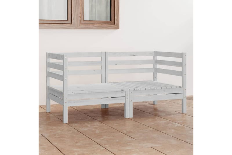 2-seters hagesofa hvit heltre furu - Hvit - Hagemøbler - Loungemøbler - Lounge sofa
