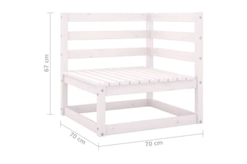 3-seters hagesofa hvit heltre furu - Hvit - Hagemøbler - Loungemøbler - Lounge sofa