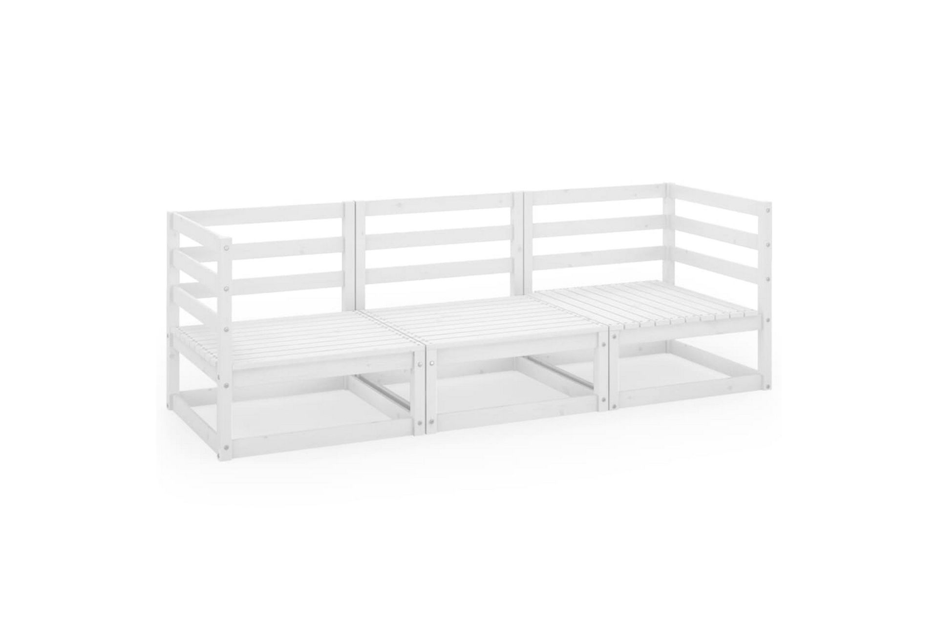 3-seters hagesofa hvit heltre furu - Hvit - Hagemøbler - Loungemøbler - Lounge sofa