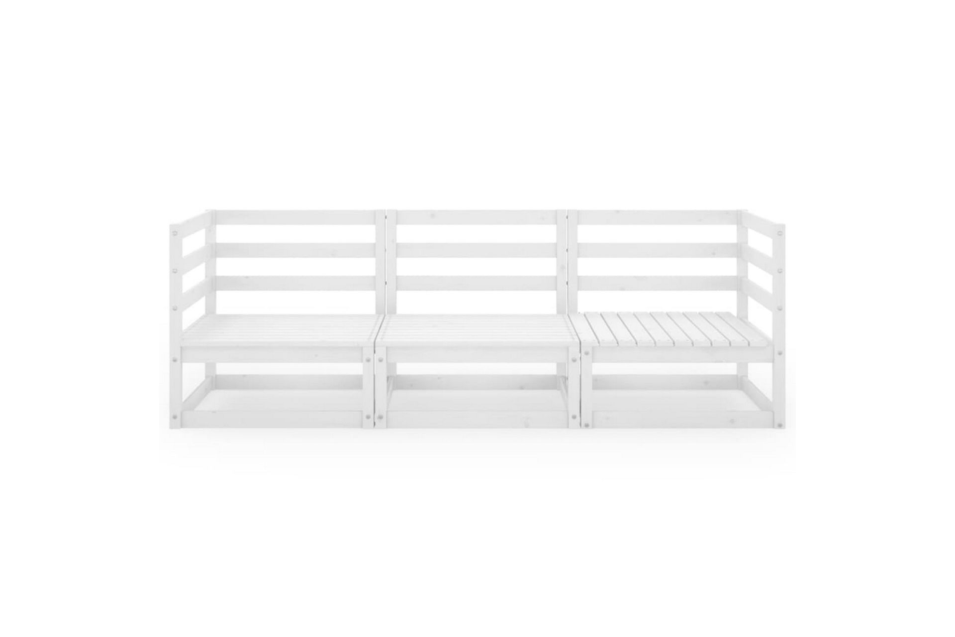 3-seters hagesofa hvit heltre furu - Hvit - Hagemøbler - Loungemøbler - Lounge sofa