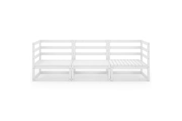 3-seters hagesofa hvit heltre furu - Hvit - Hagemøbler - Loungemøbler - Lounge sofa