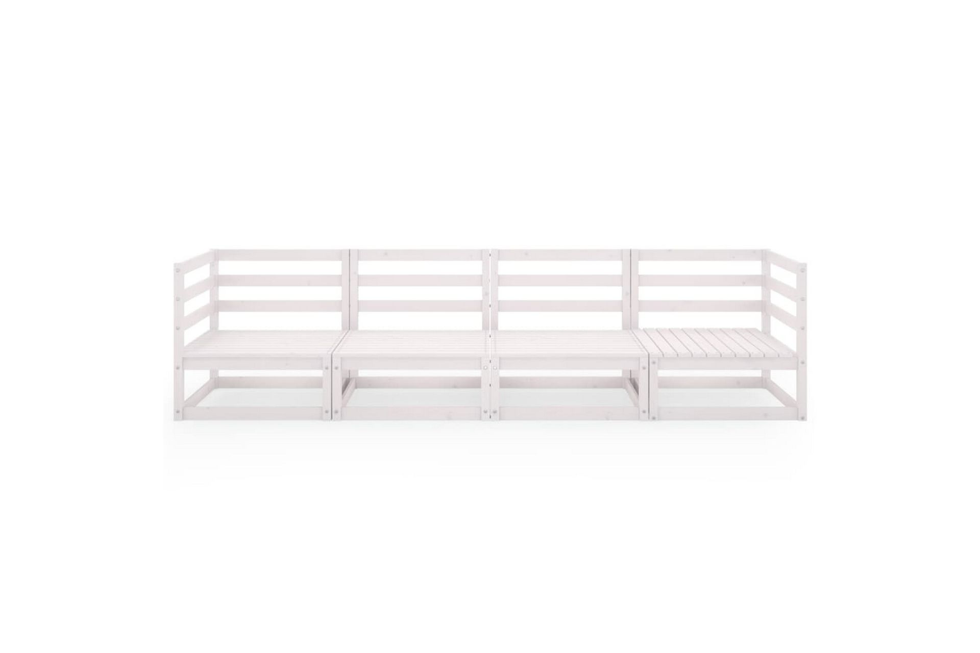 4-seters hagesofa hvit heltre furu - Hvit - Hagemøbler - Loungemøbler - Lounge sofa